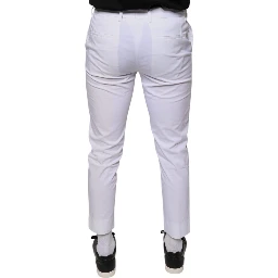 White Cotton Skinny Dress Pants