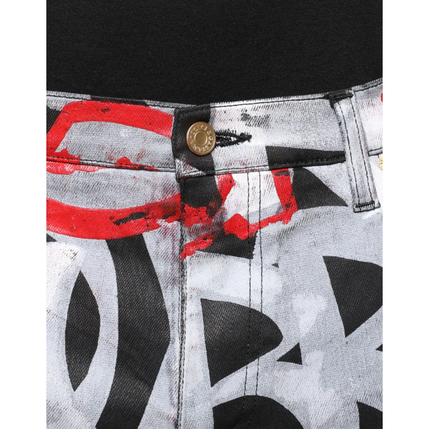 Multicolor Cotton Monogram Skinny Denim Jeans