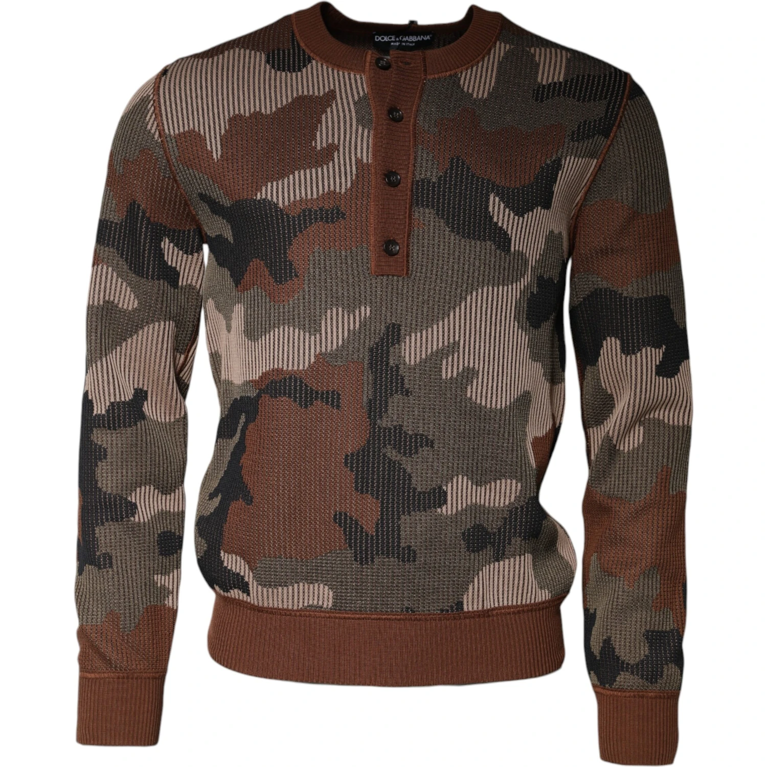 Multicolor Camouflage Men Pullover Sweater