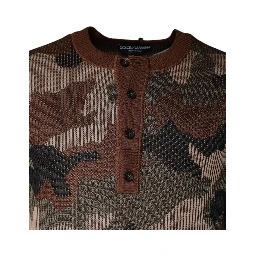 Multicolor Camouflage Men Pullover Sweater