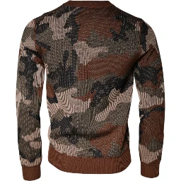 Multicolor Camouflage Men Pullover Sweater