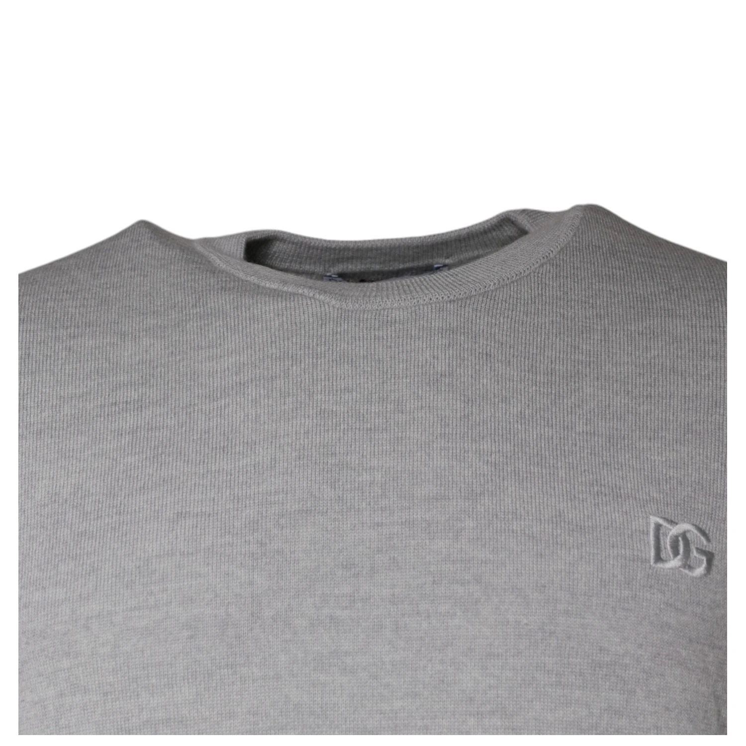 Light Gray Wool Crew Neck Pullover Sweater