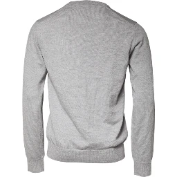 Light Gray Wool Crew Neck Pullover Sweater