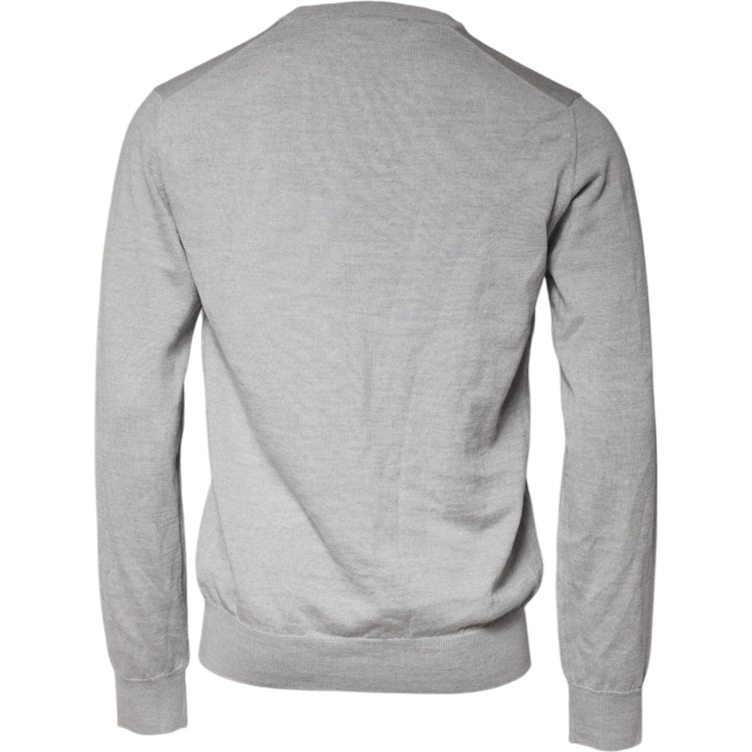 Light Gray Wool Crew Neck Pullover Sweater