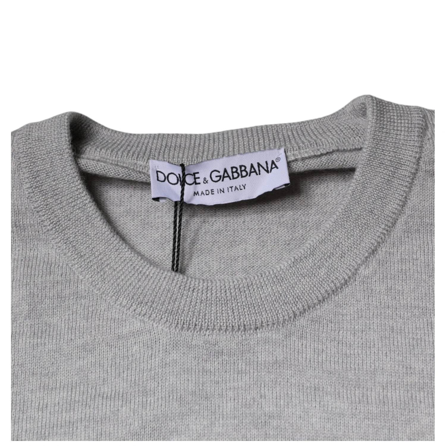 Light Gray Wool Crew Neck Pullover Sweater