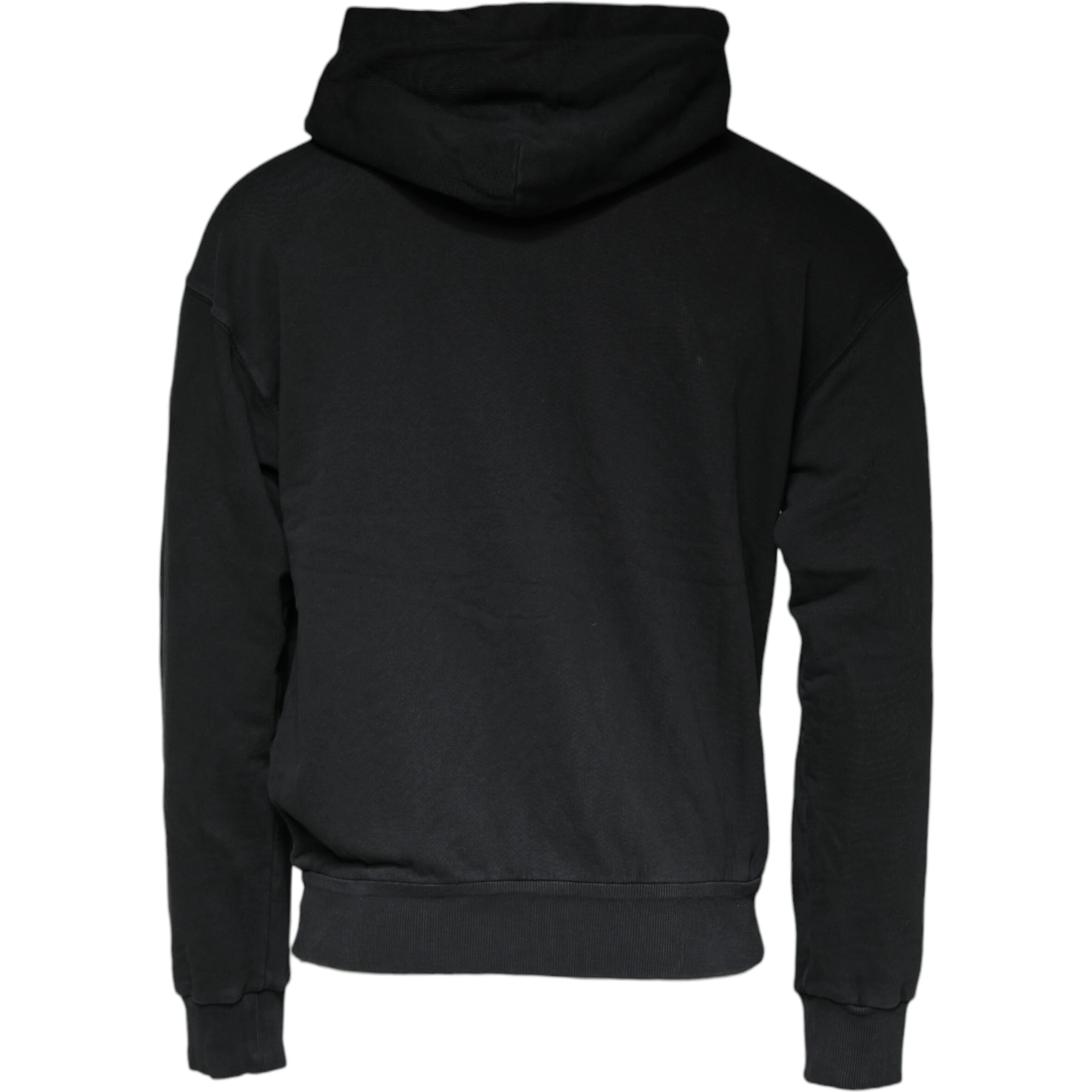 Black Logo Plaque Hooded Full Zip Sweater