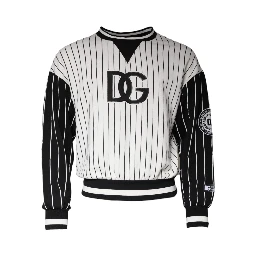 Black White Stripes Logo Sweatshirt Sweater