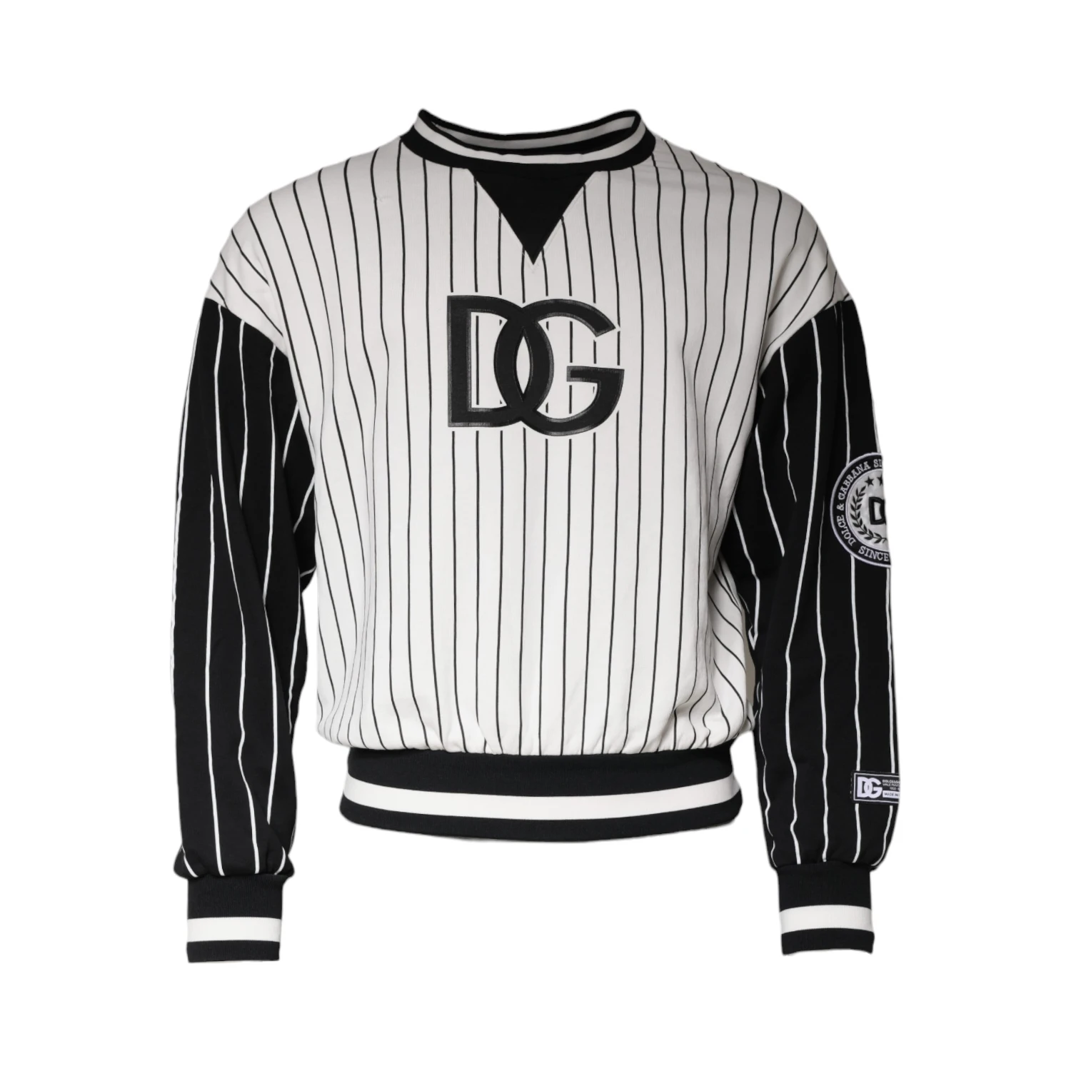 Black White Stripes Logo Sweatshirt Sweater