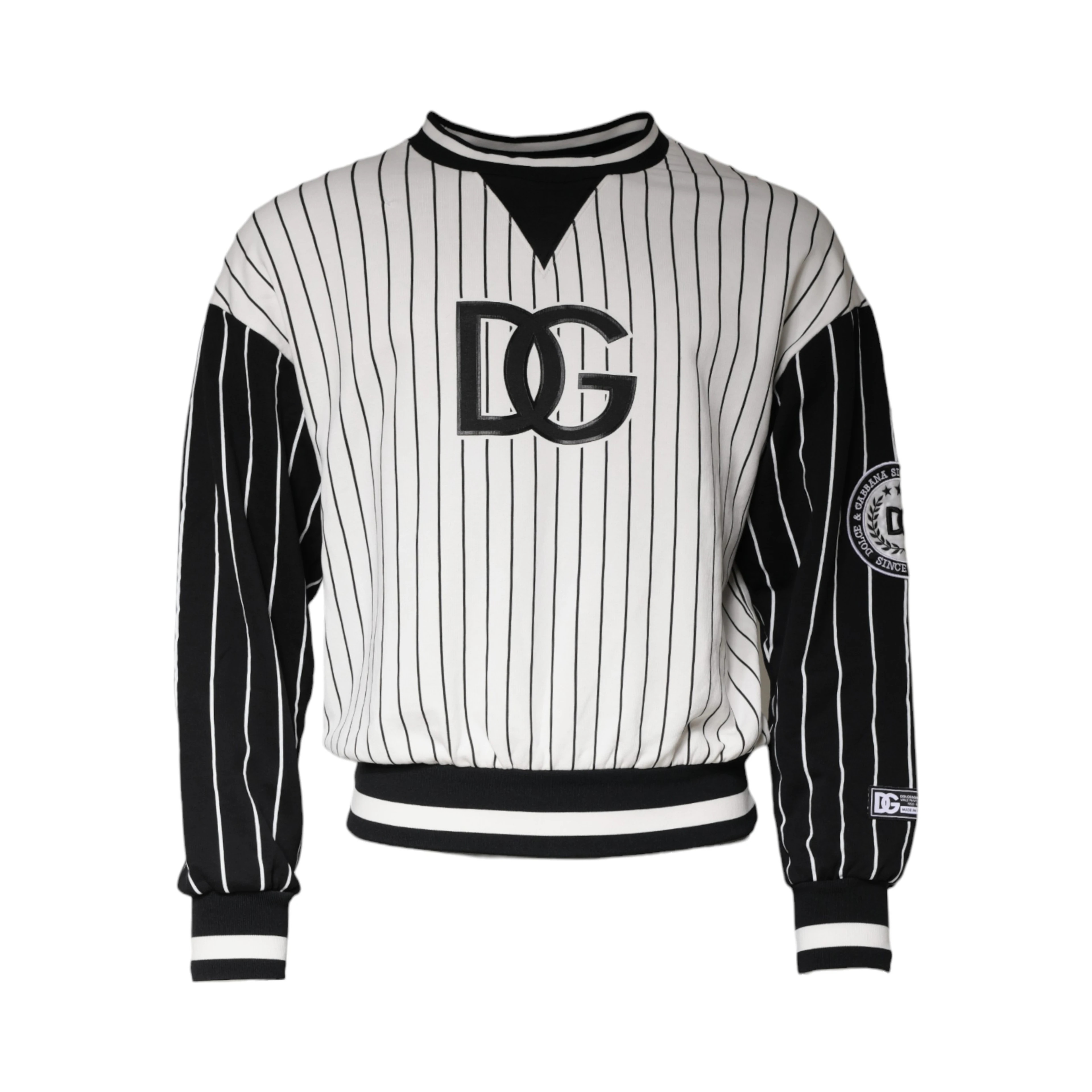 Black White Stripes Logo Sweatshirt Sweater