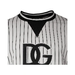Black White Stripes Logo Sweatshirt Sweater