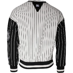 Black White Stripes Logo Sweatshirt Sweater