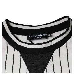 Black White Stripes Logo Sweatshirt Sweater