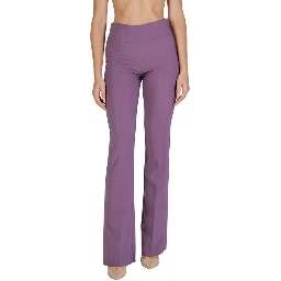Purple Polyester Flared Pants