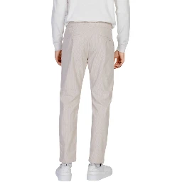 Beige Polyester Casual Pants