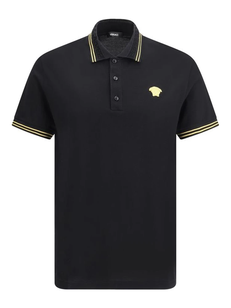 Black Cotton Polo Shirt