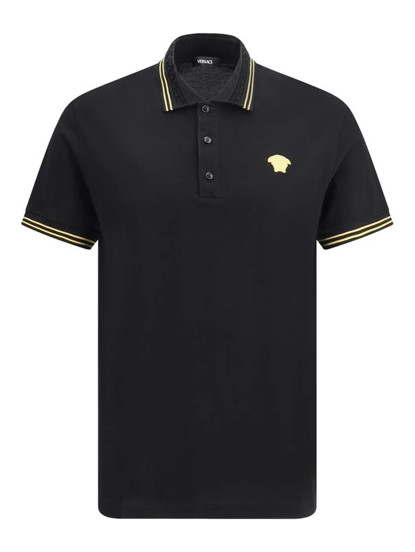 Black Cotton Polo Shirt