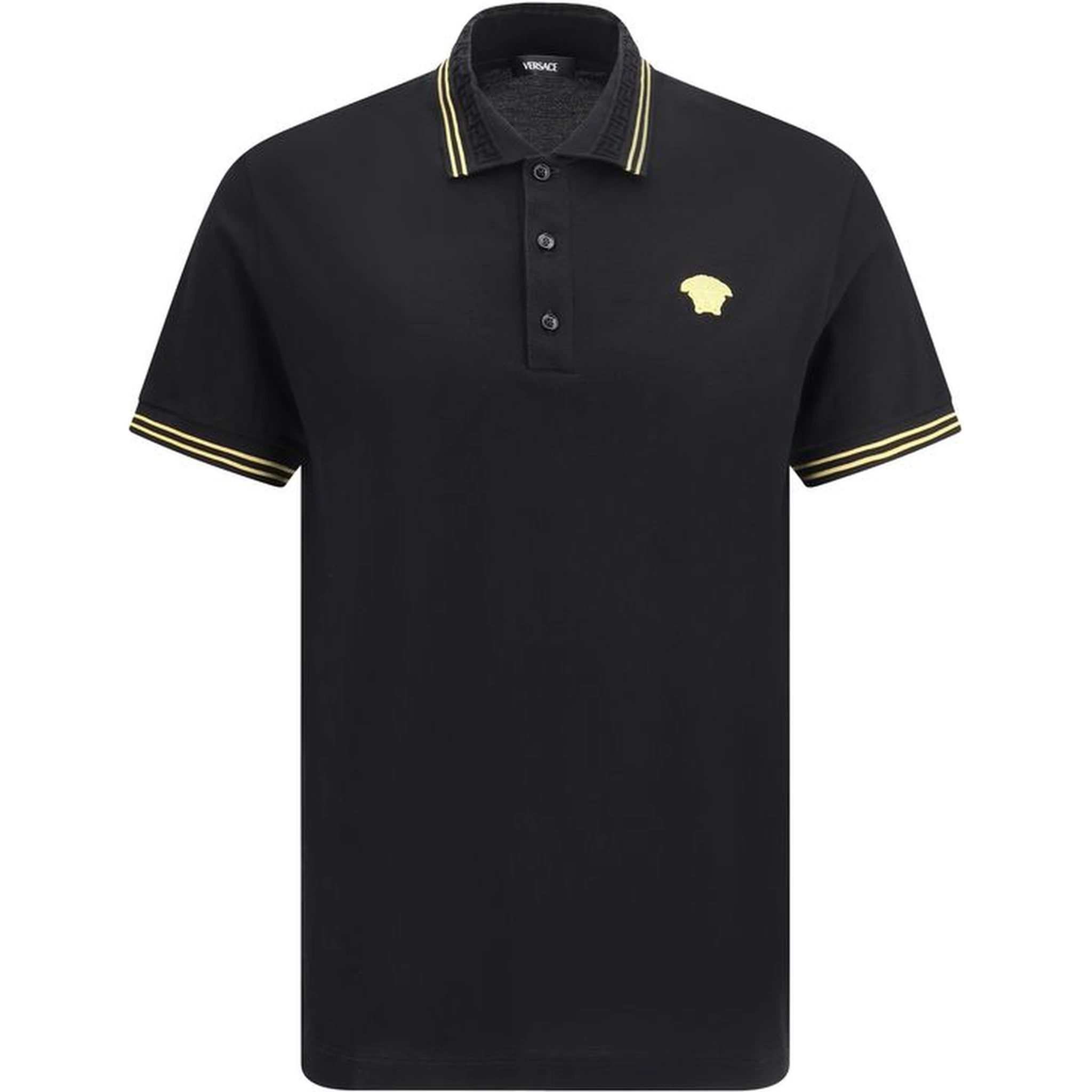 Black Cotton Polo Shirt
