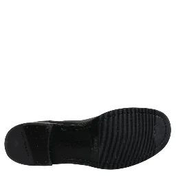 Black Horse Leather Mid Calf Boots Shoes