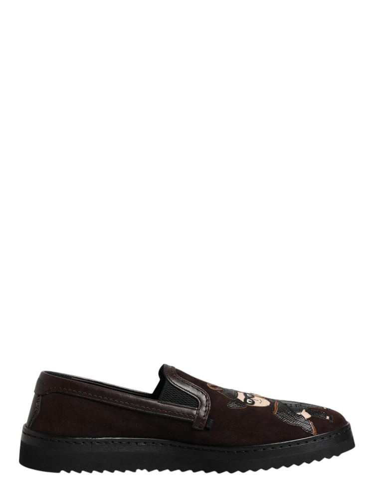 Brown Suede DG Family Slip On Flats Shoes