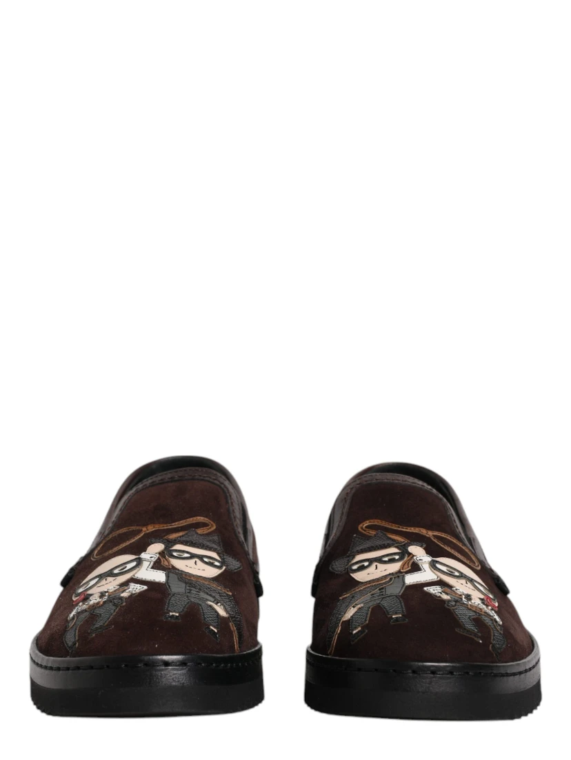 Brown Suede DG Family Slip On Flats Shoes