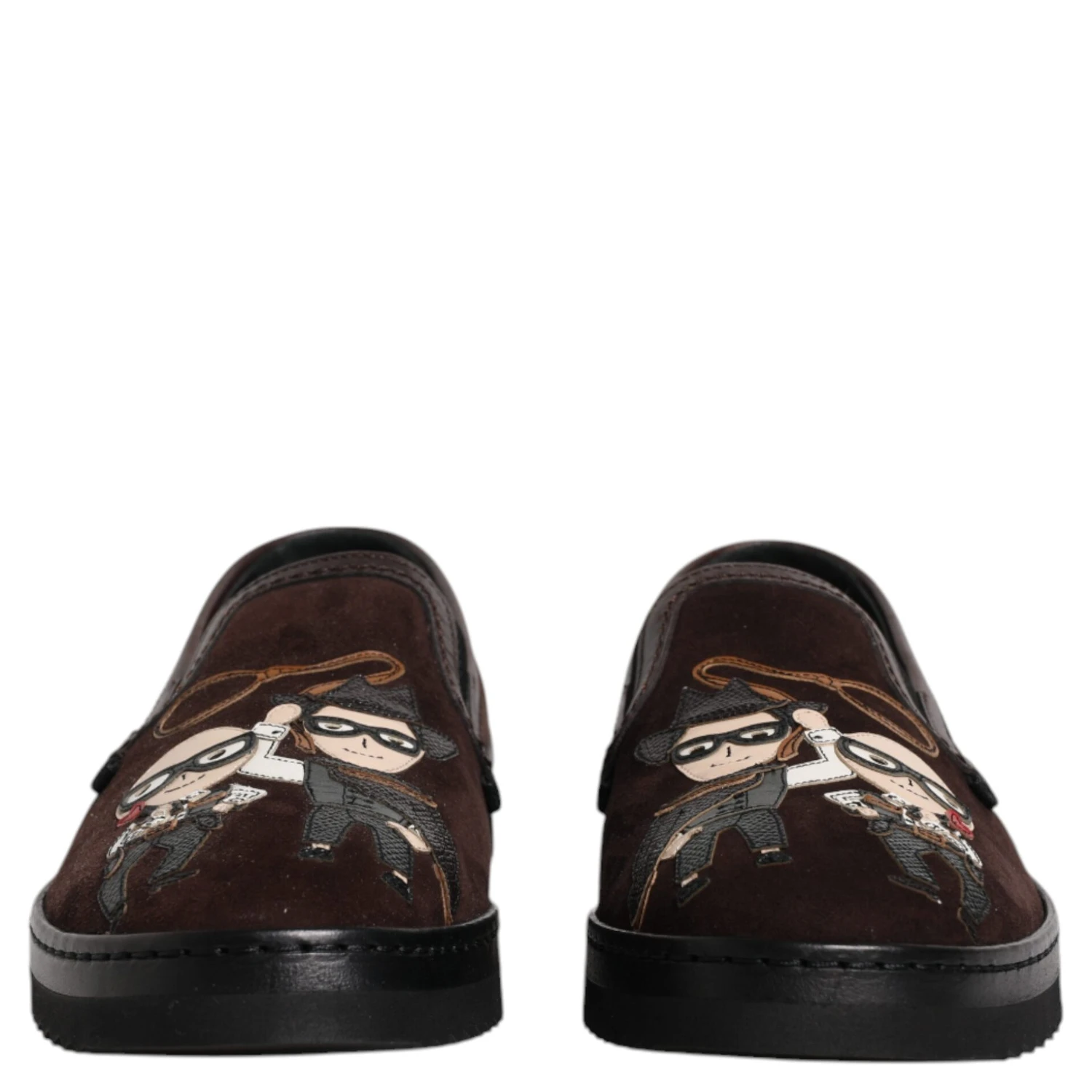 Brown Suede DG Family Slip On Flats Shoes