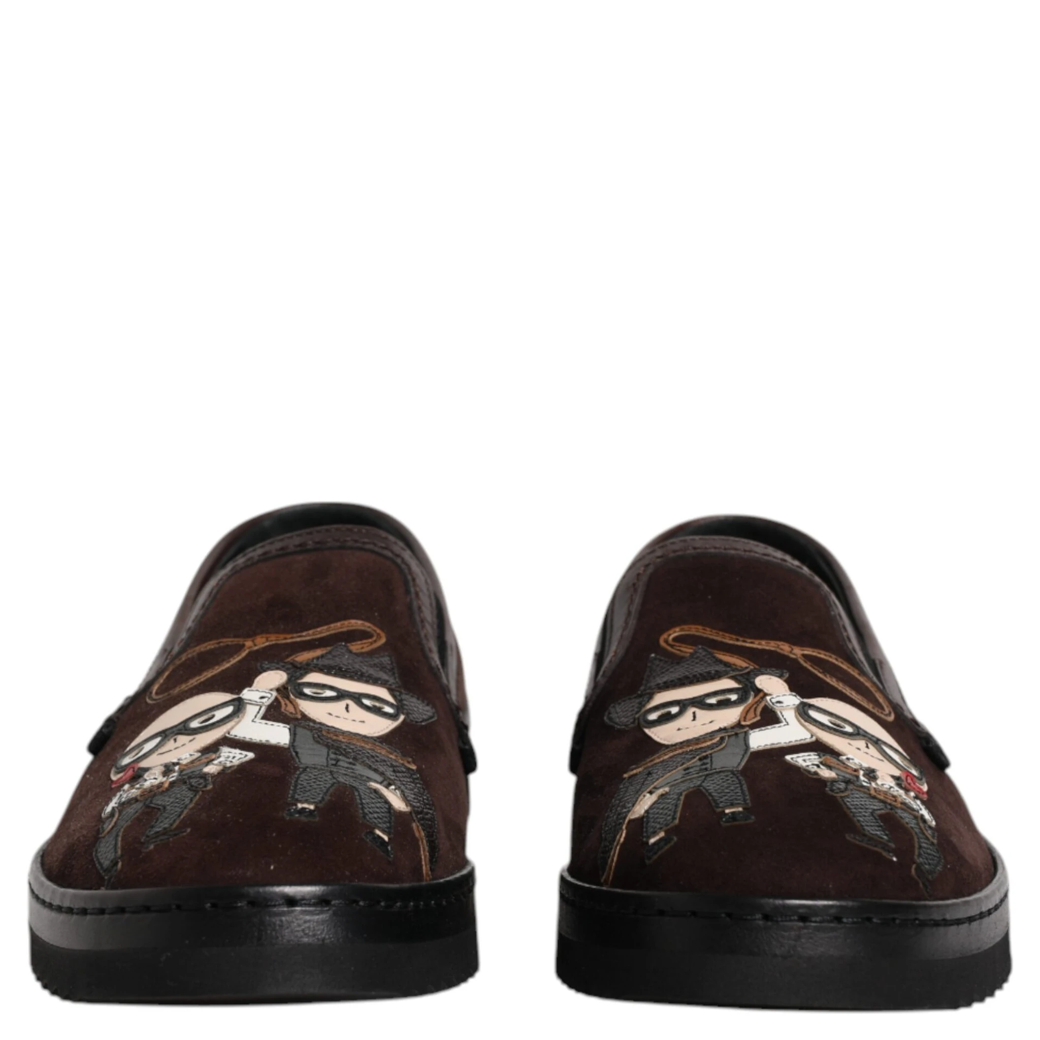 Brown Suede DG Family Slip On Flats Shoes