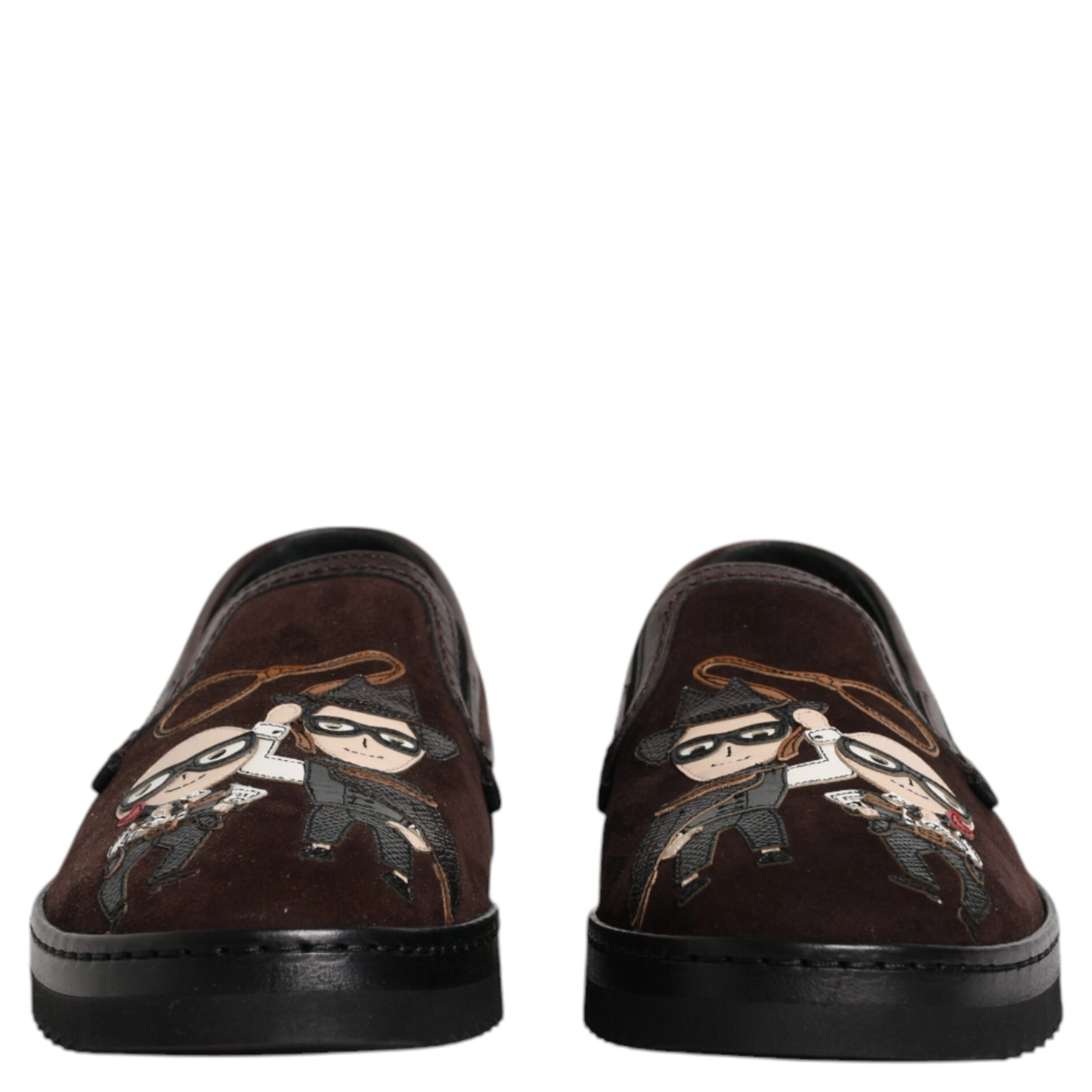 Brown Suede DG Family Slip On Flats Shoes