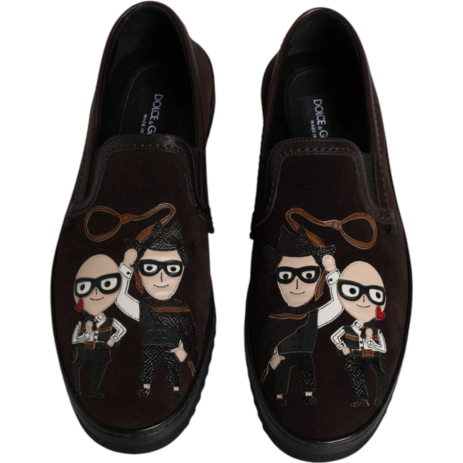 Brown Suede DG Family Slip On Flats Shoes