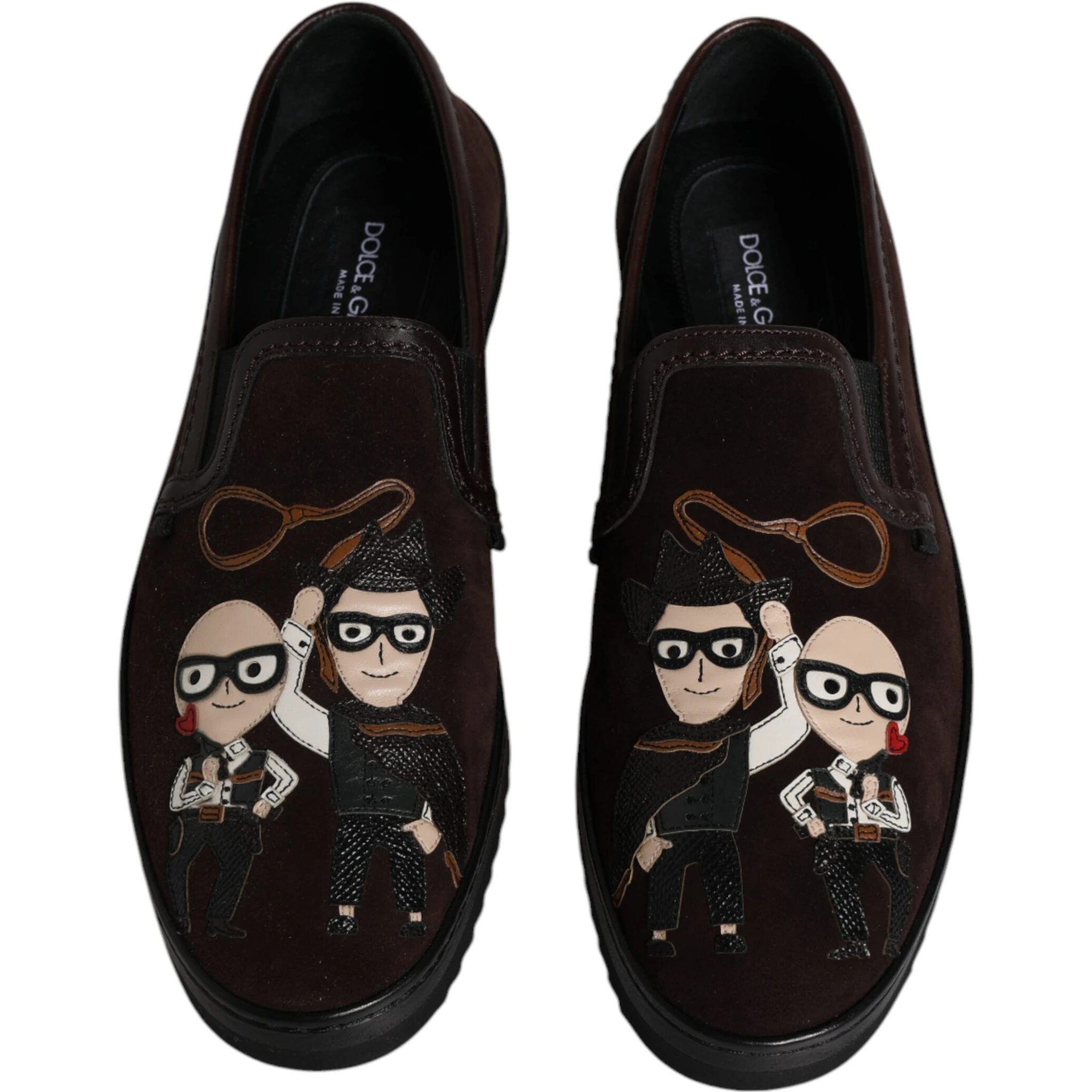 Brown Suede DG Family Slip On Flats Shoes