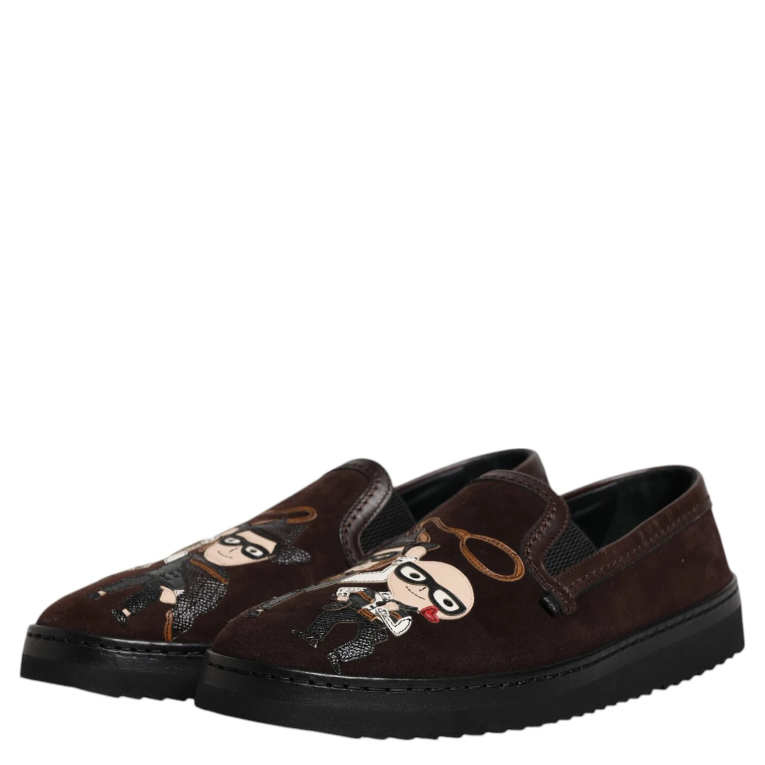 Brown Suede DG Family Slip On Flats Shoes