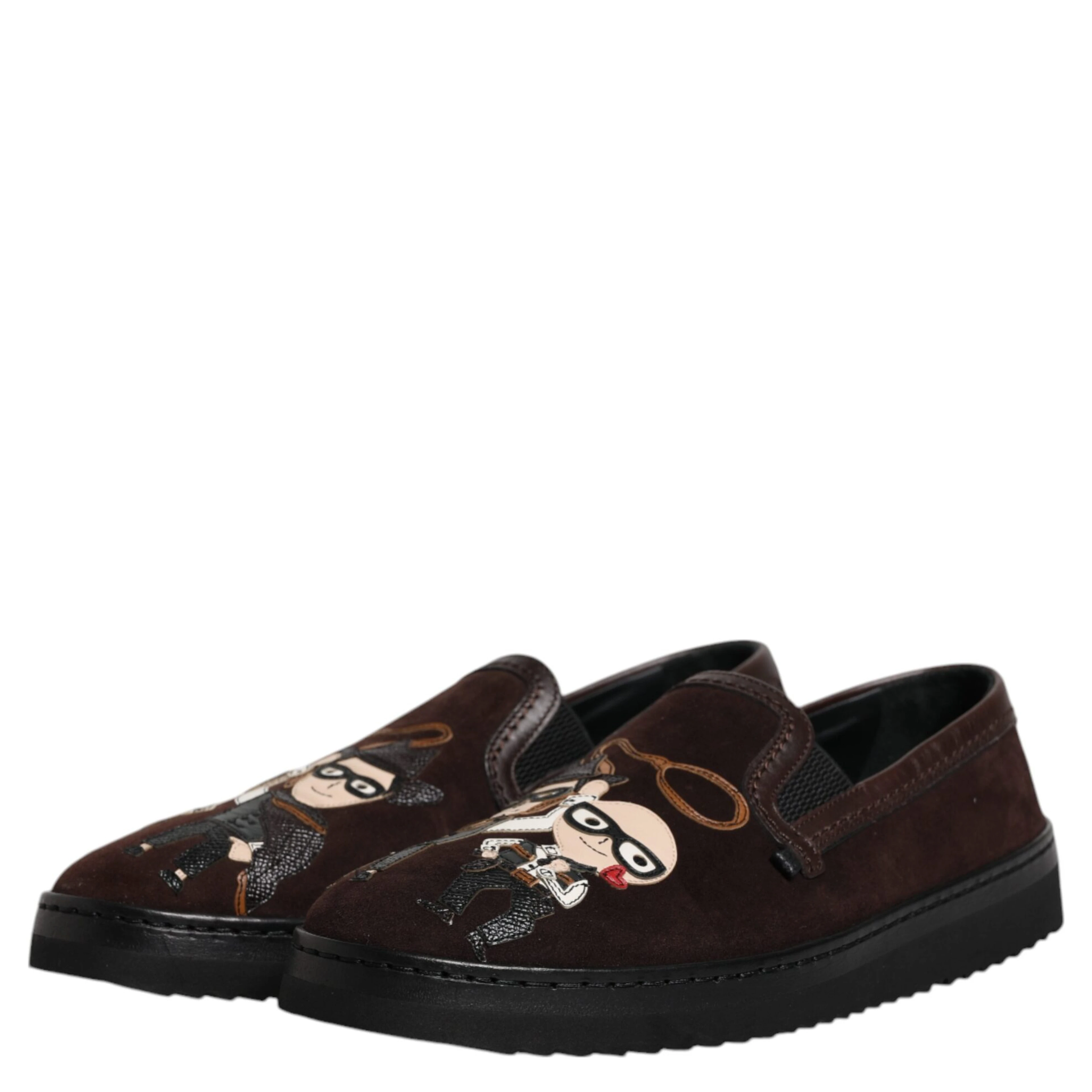 Brown Suede DG Family Slip On Flats Shoes