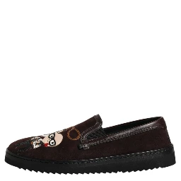 Brown Suede DG Family Slip On Flats Shoes