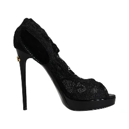 Black Stretch Taormina Lace Boots Shoes