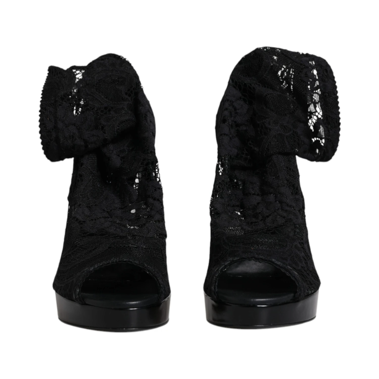 Black Stretch Taormina Lace Boots Shoes
