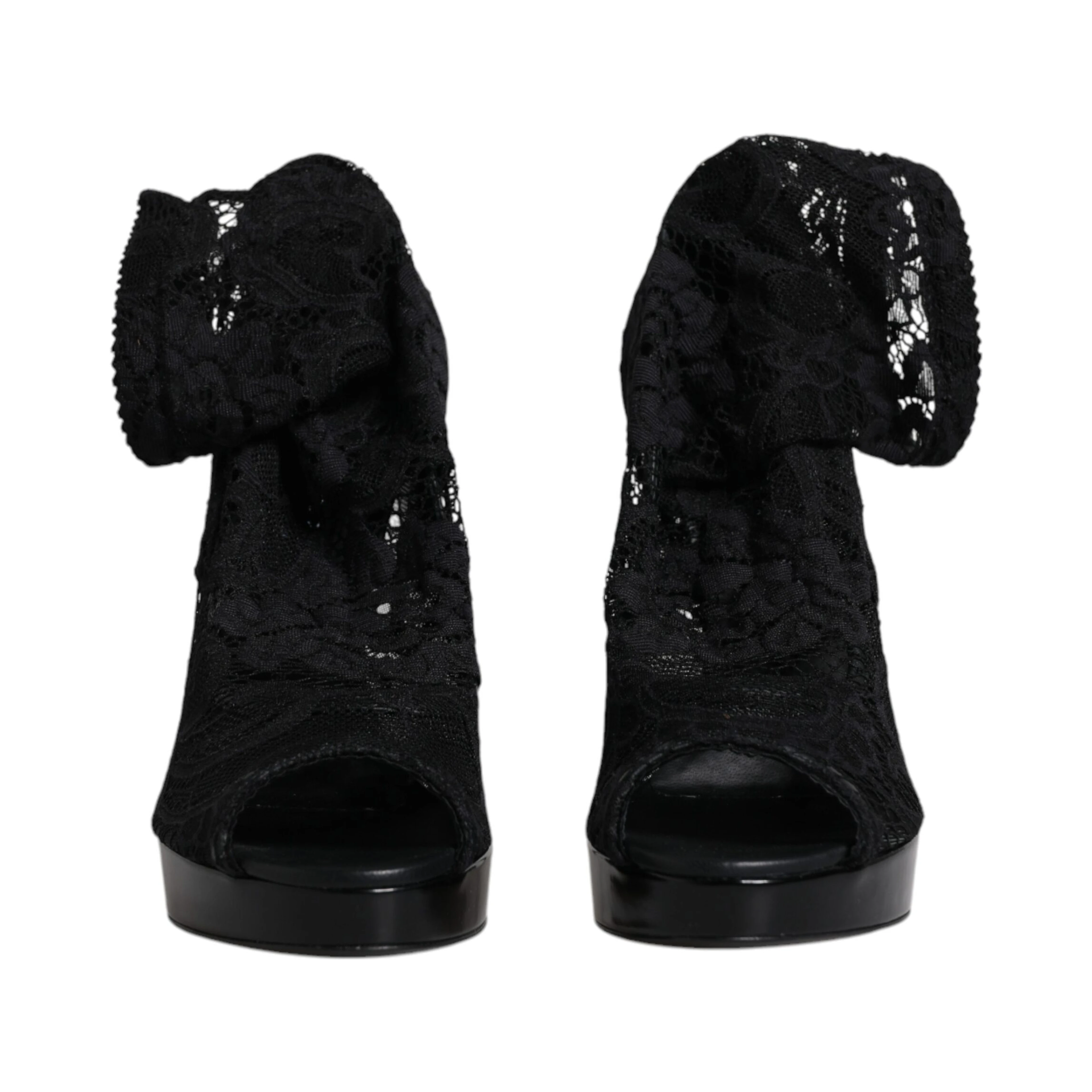 Black Stretch Taormina Lace Boots Shoes