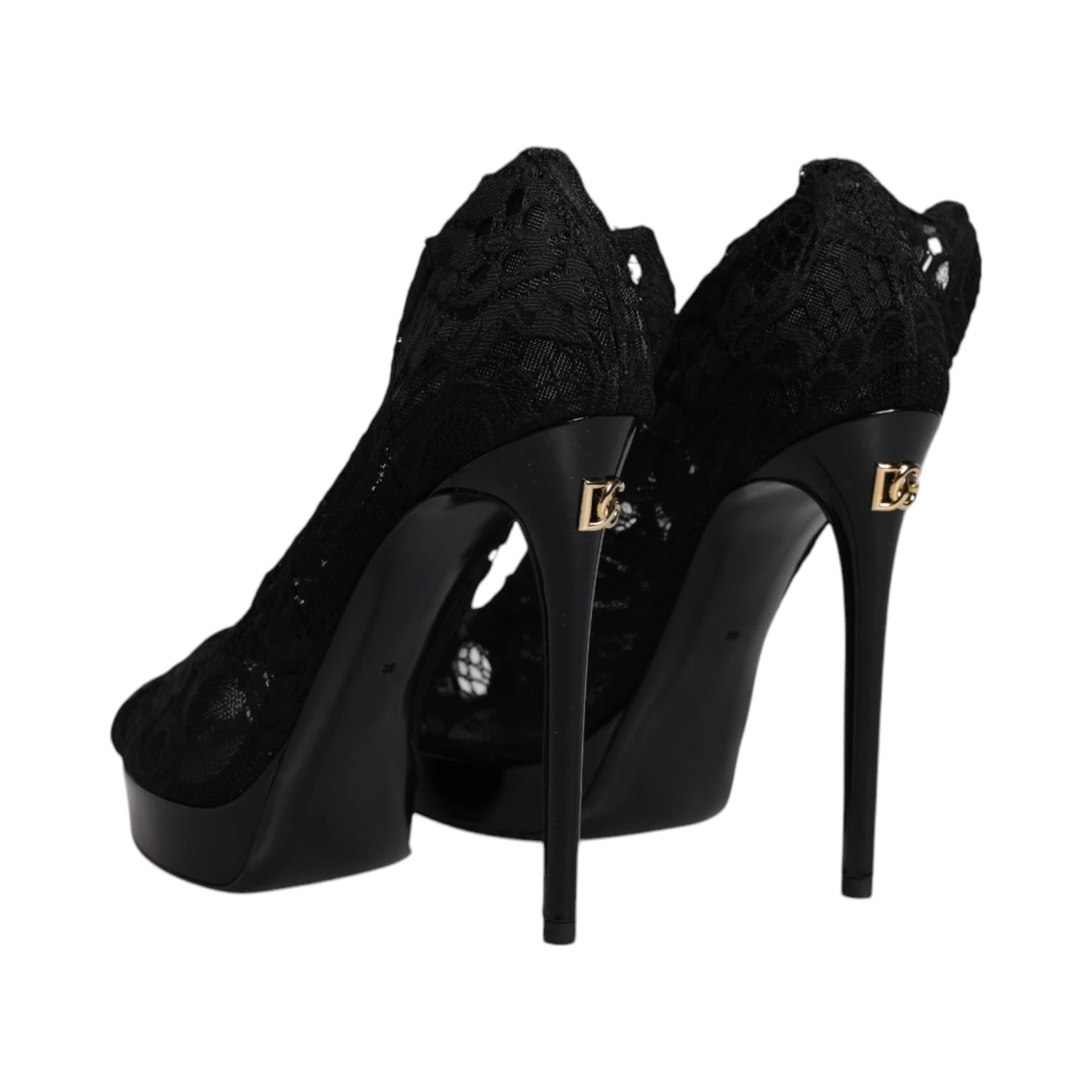 Black Stretch Taormina Lace Boots Shoes