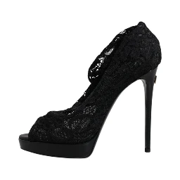 Black Stretch Taormina Lace Boots Shoes