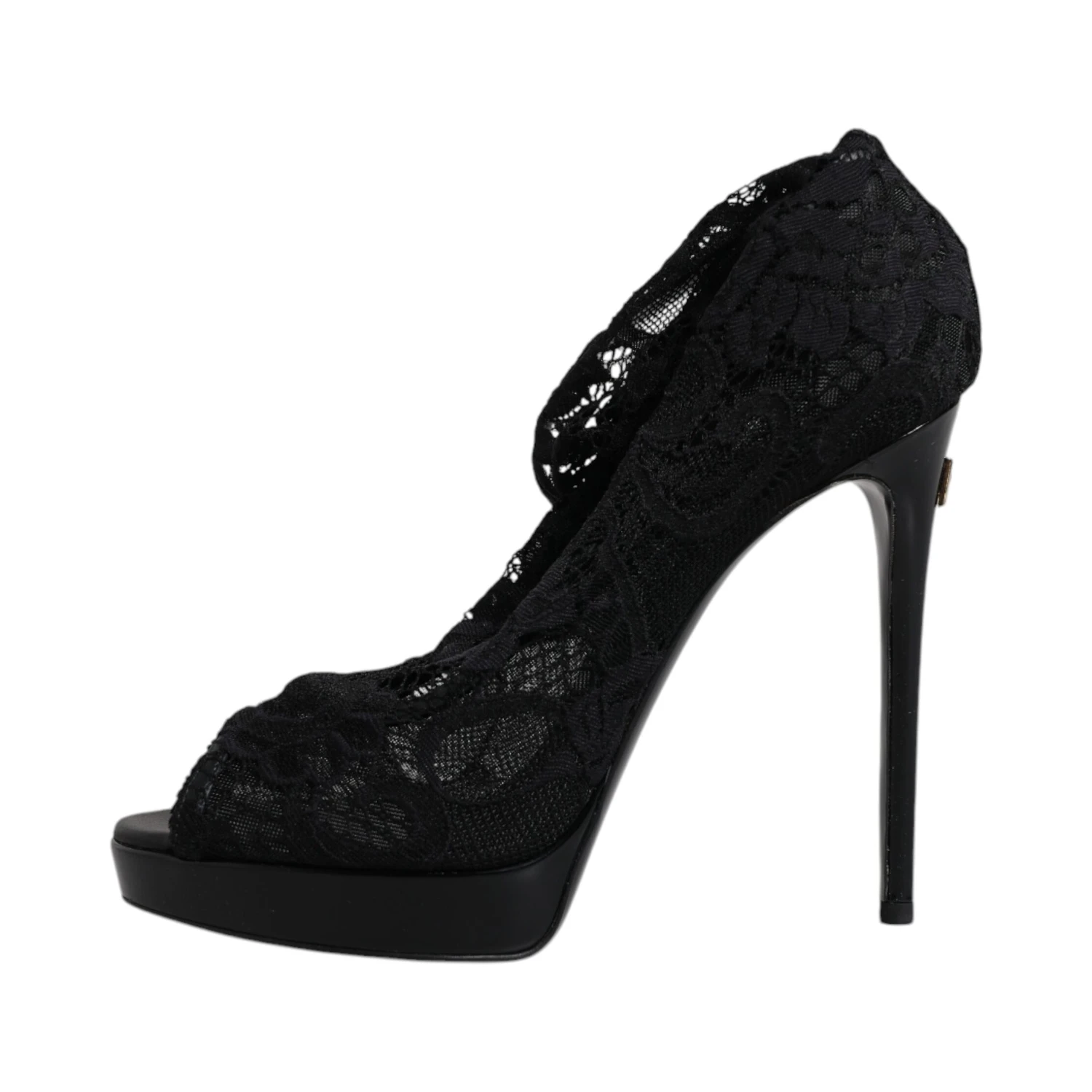Black Stretch Taormina Lace Boots Shoes
