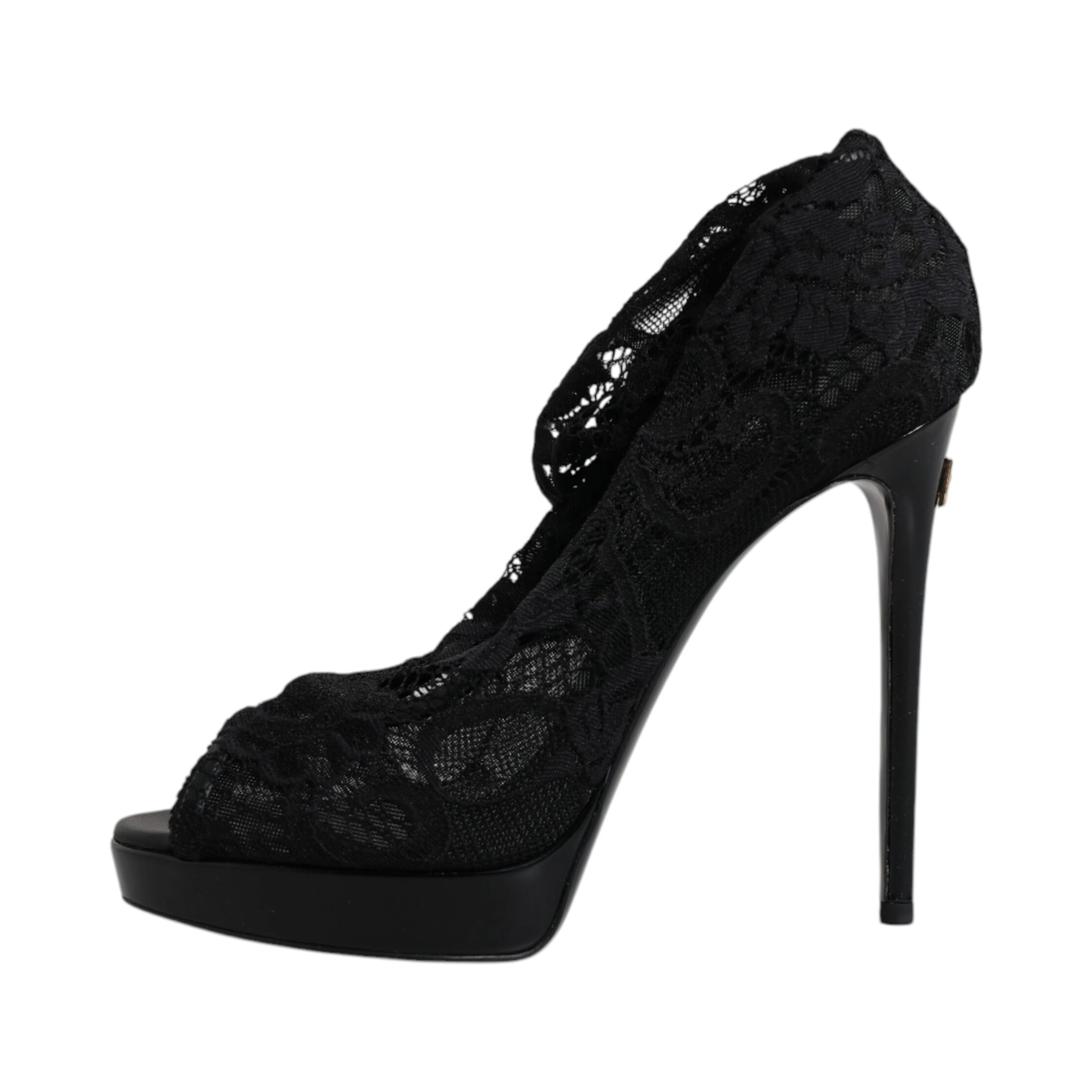 Black Stretch Taormina Lace Boots Shoes