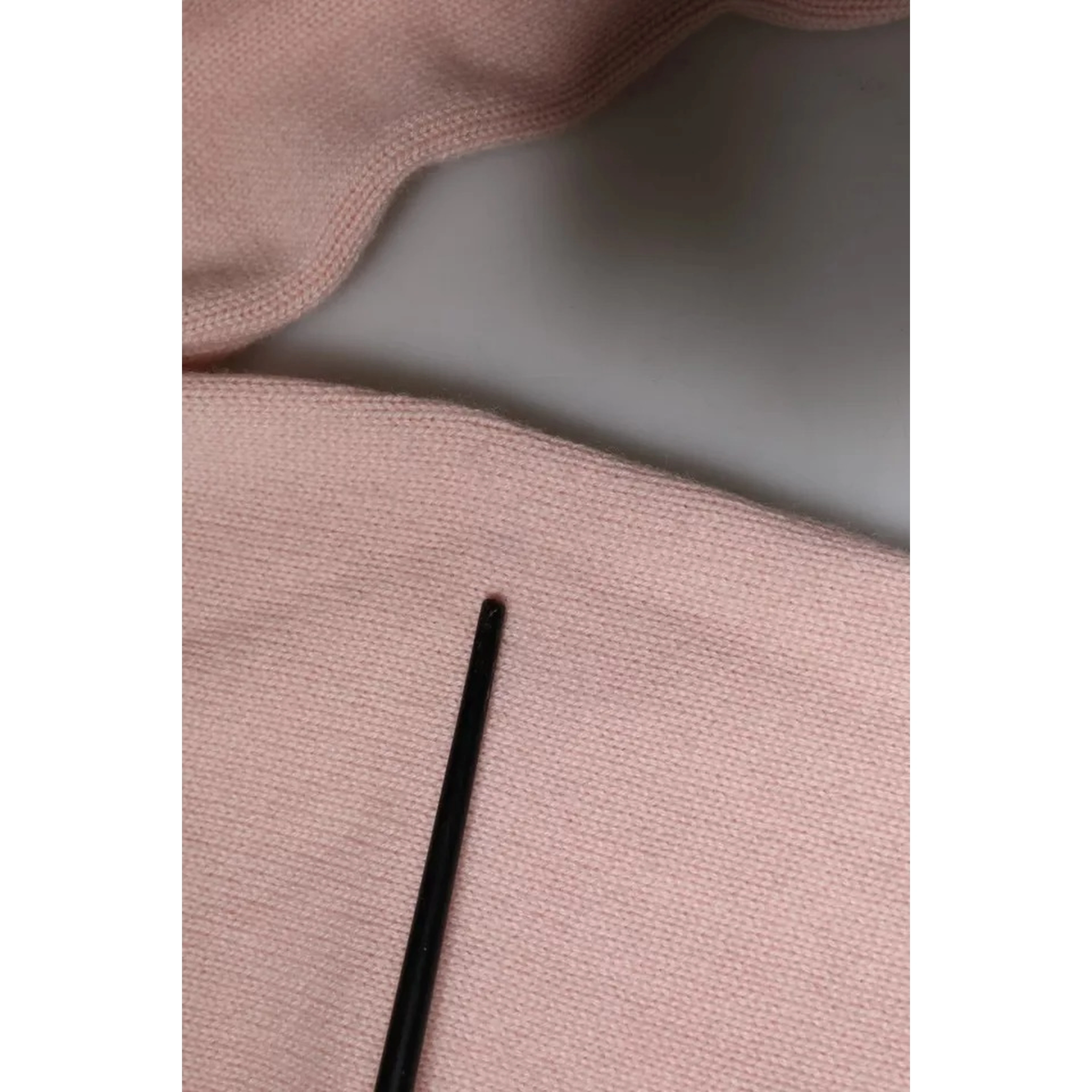 Pink Cashmere Collar Knitted Long Sleeves Top
