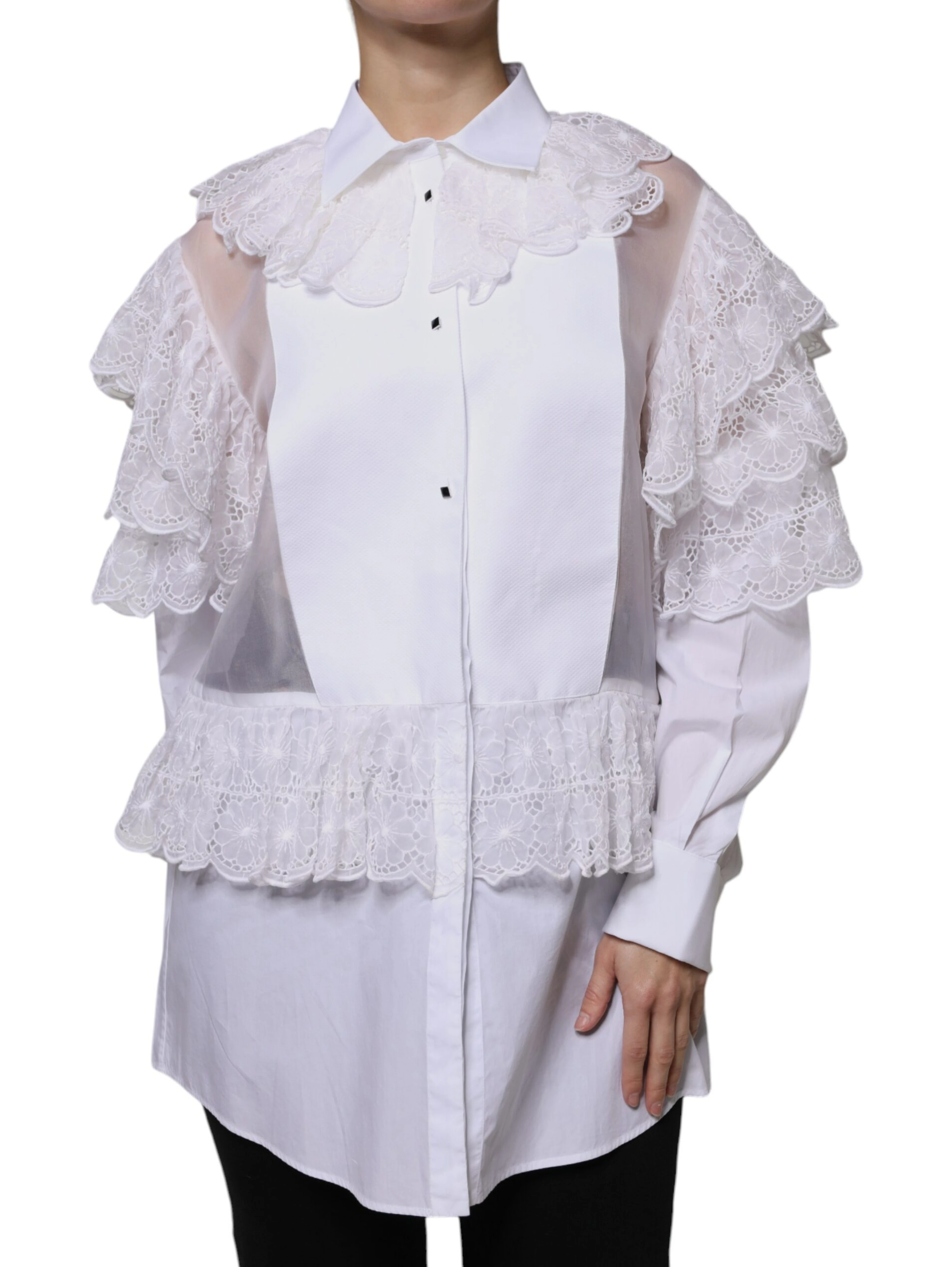 White Cotton Poplin Shirt Dress Blouse Top