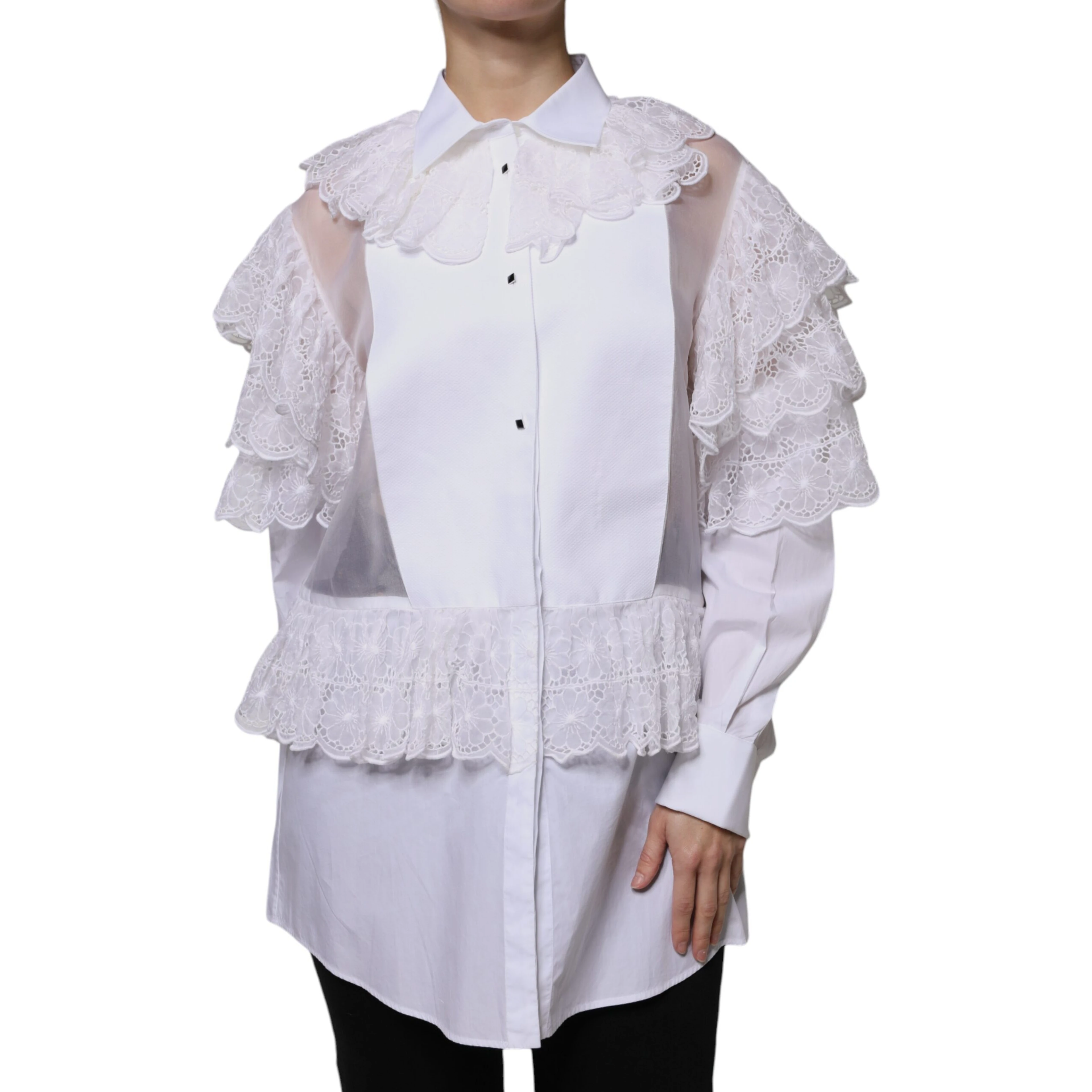 White Cotton Poplin Shirt Dress Blouse Top