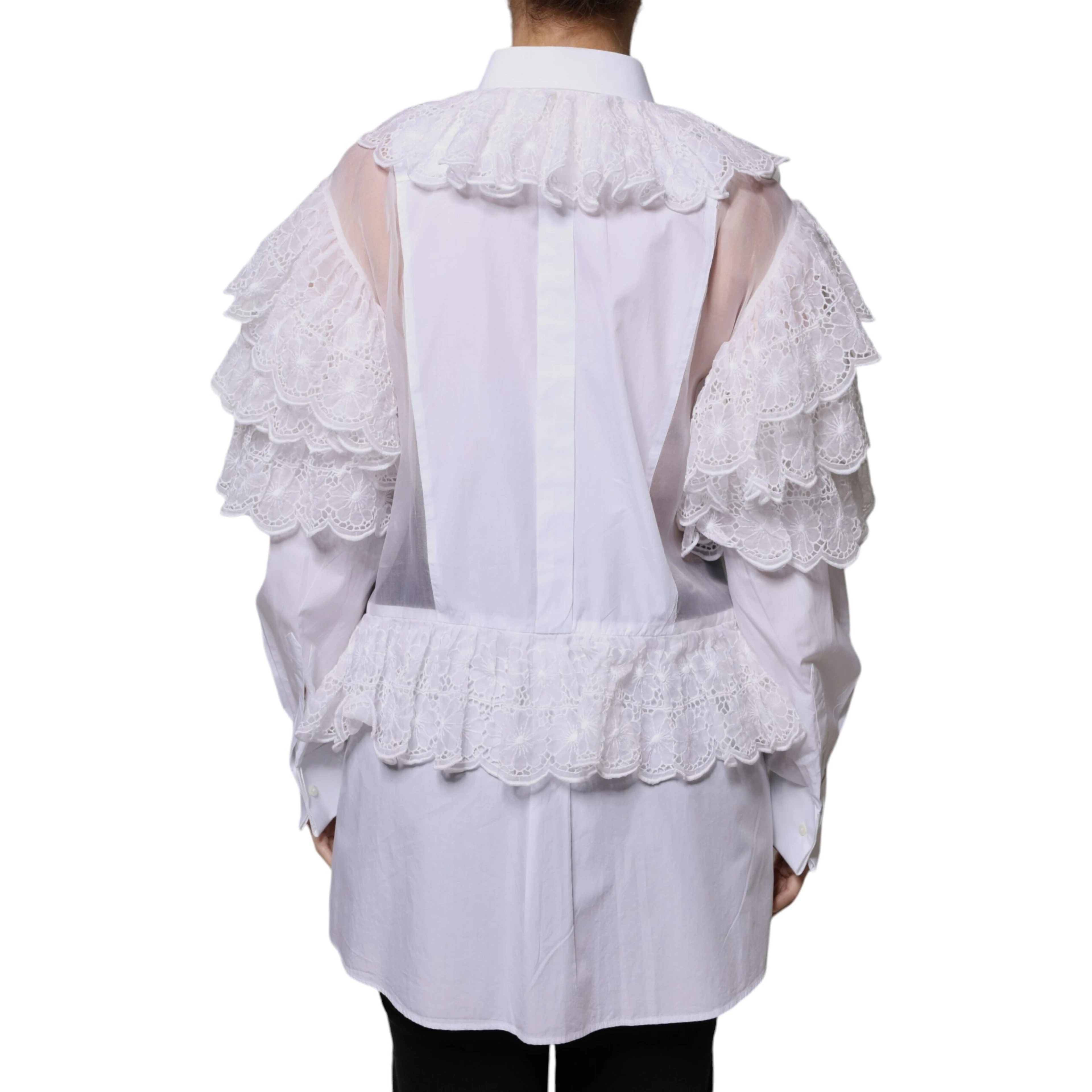 White Cotton Poplin Shirt Dress Blouse Top