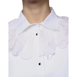 White Cotton Poplin Shirt Dress Blouse Top