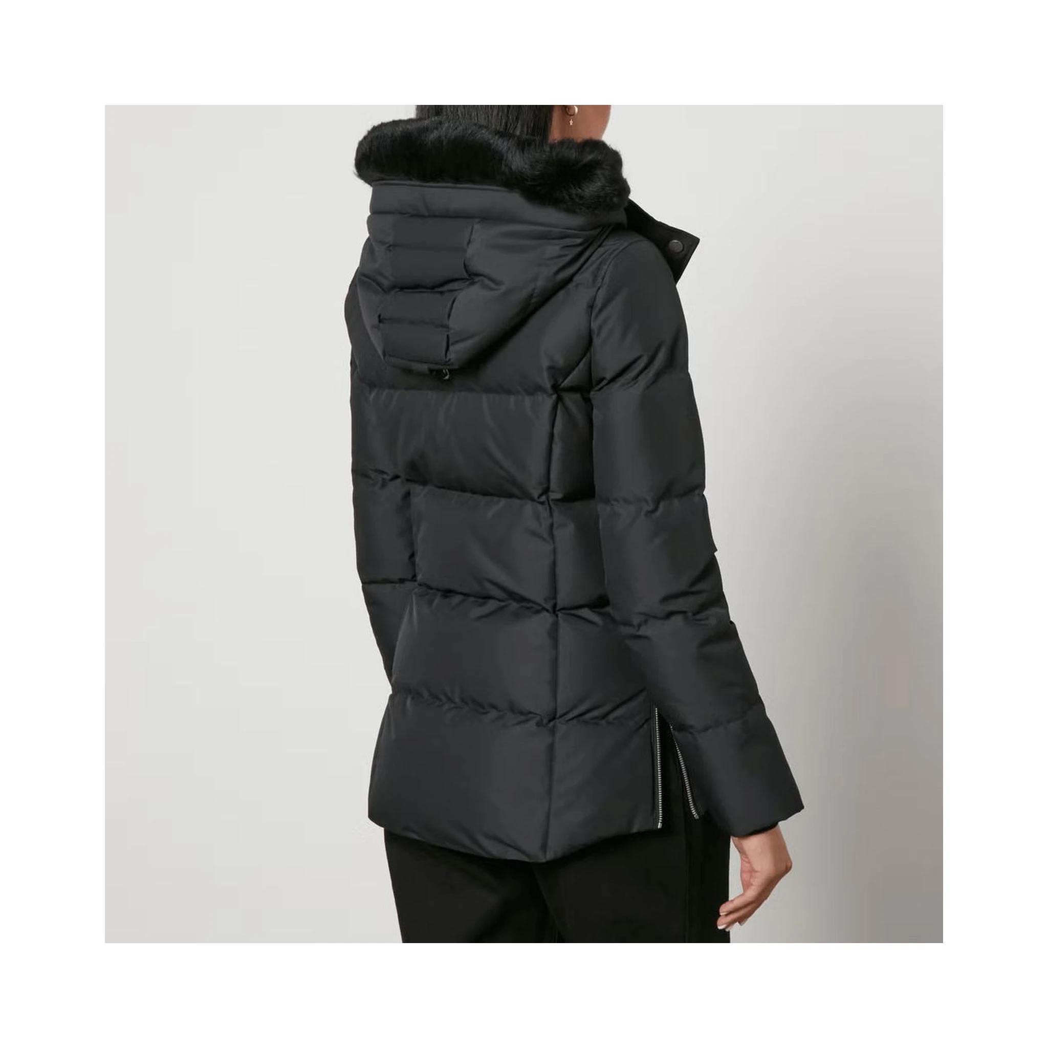 Black Polyester Jacket & Coat