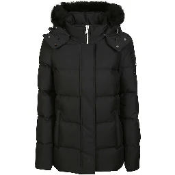 Black Polyester Jacket & Coat