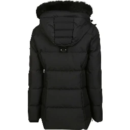 Black Polyester Jacket & Coat