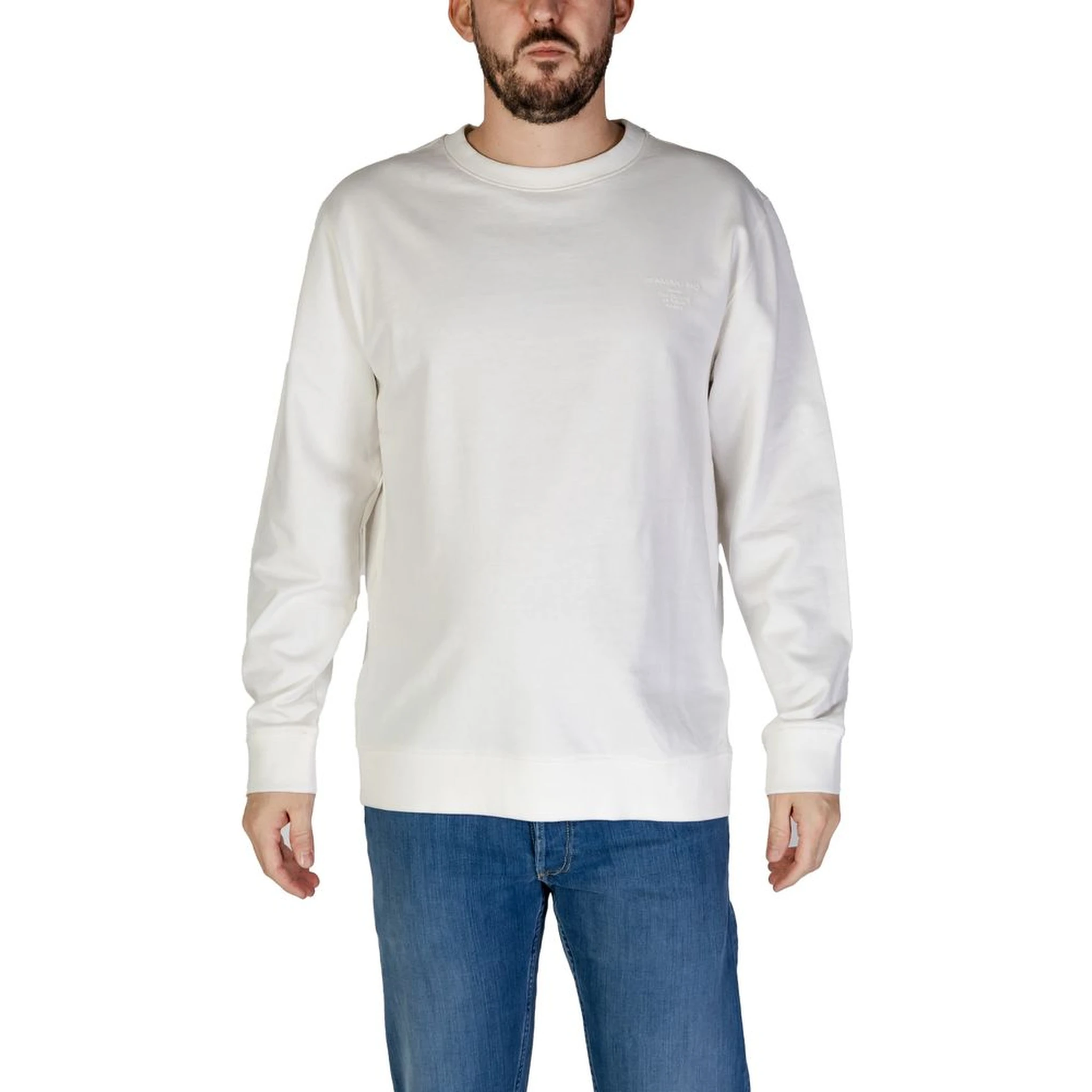 سويت شيرت قطني أبيض