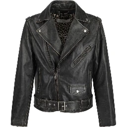 Brown Calf Leather Bos Taurus Biker Jacket