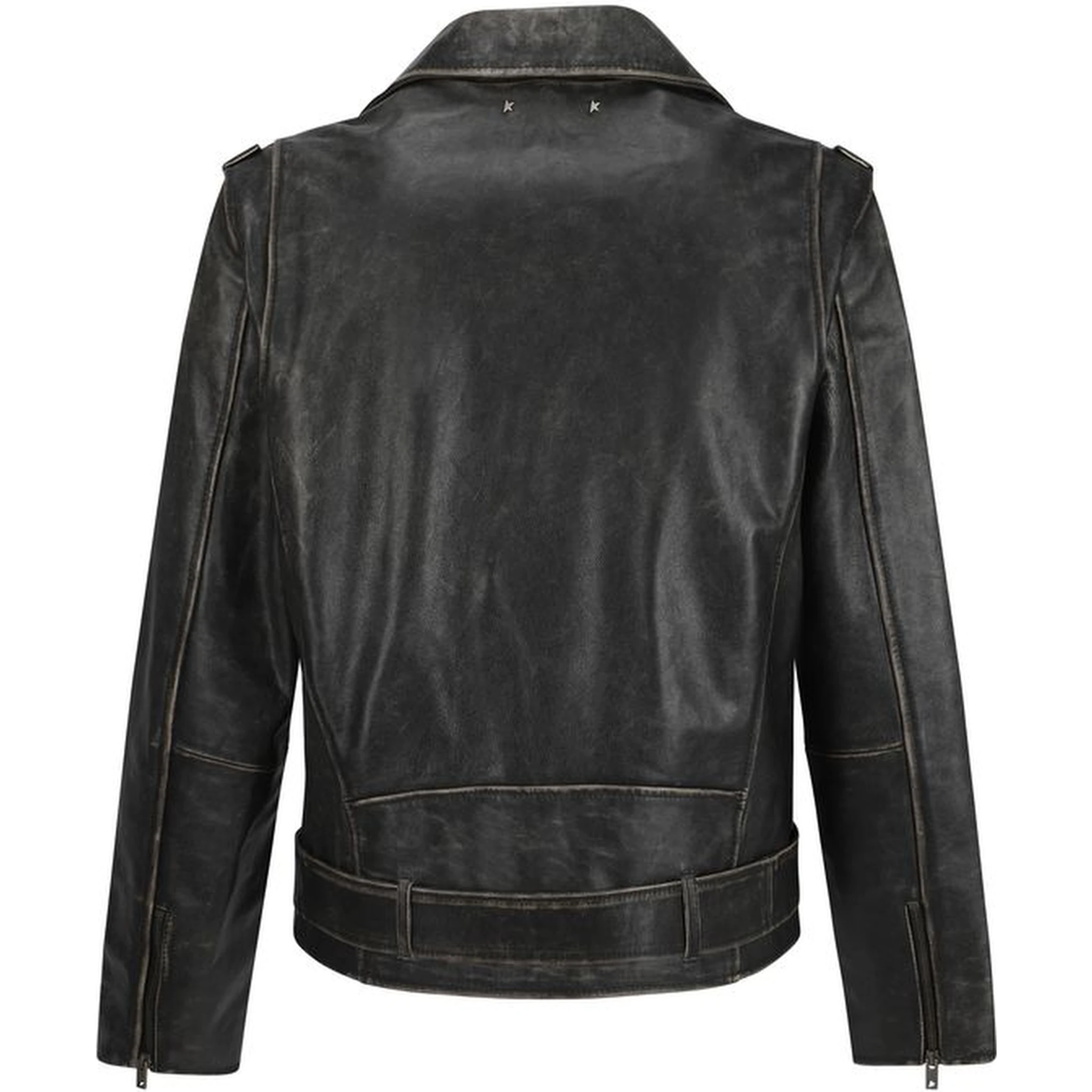 Brown Calf Leather Bos Taurus Biker Jacket